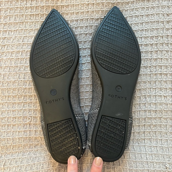 Black Python Point Toe Rothy's Flats - Size 7.5 - Picture 2 of 11